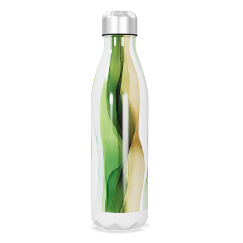 Garrafa Inox Verde e Amarelo Estampada