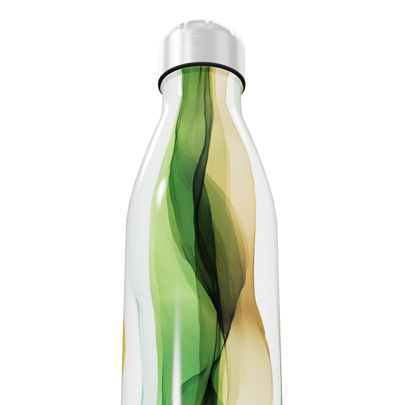 Garrafa Inox Verde e Amarelo Estampada