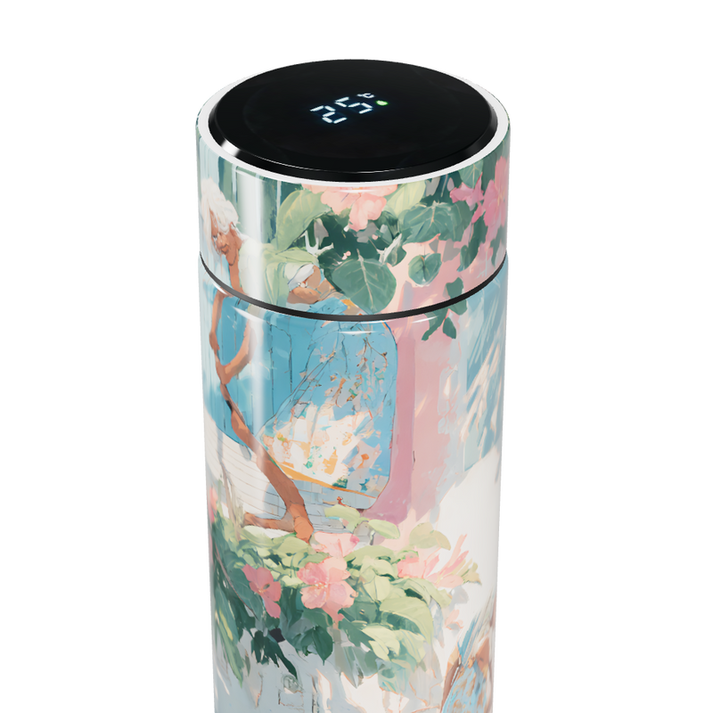 Garrafa Térmica Touch - Estampa Floral Artística