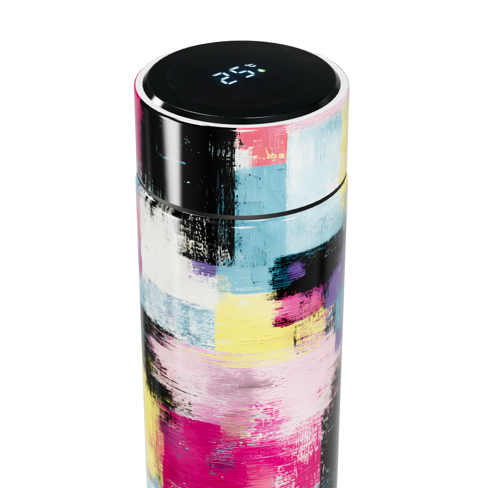 Garrafa Térmica Touch - Colorida com Estampa Abstrata