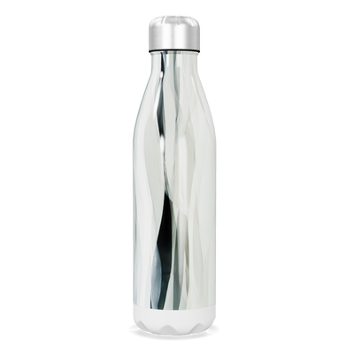 Garrafa Inox - Prata com Estampa Abstrata