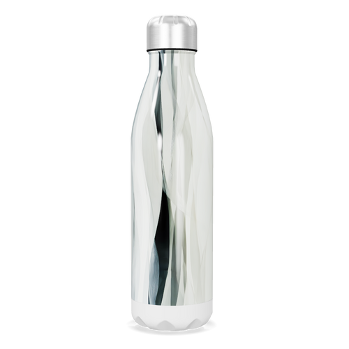 Garrafa Inox - Prata com Estampa Abstrata