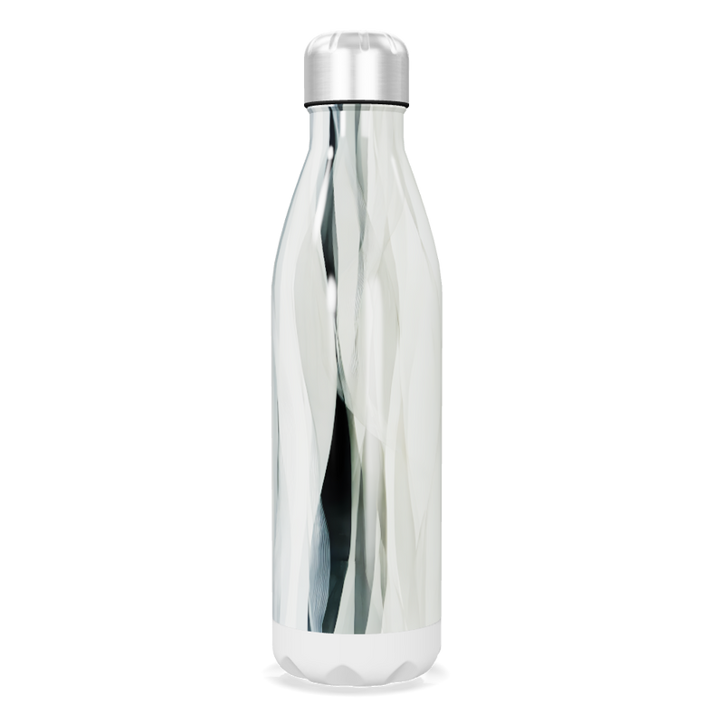 Garrafa Inox - Prata com Estampa Abstrata