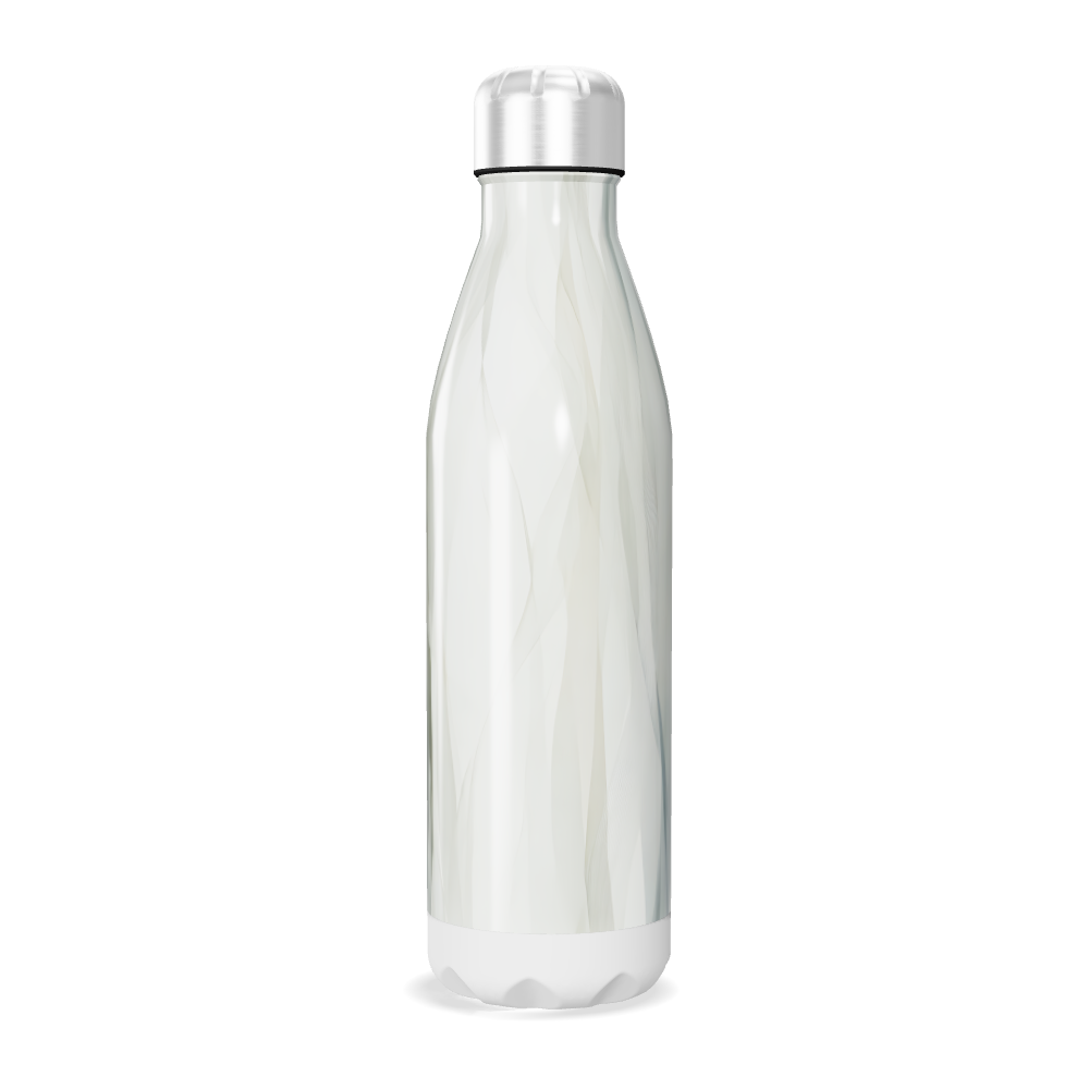 Garrafa Inox - Prata com Estampa Abstrata