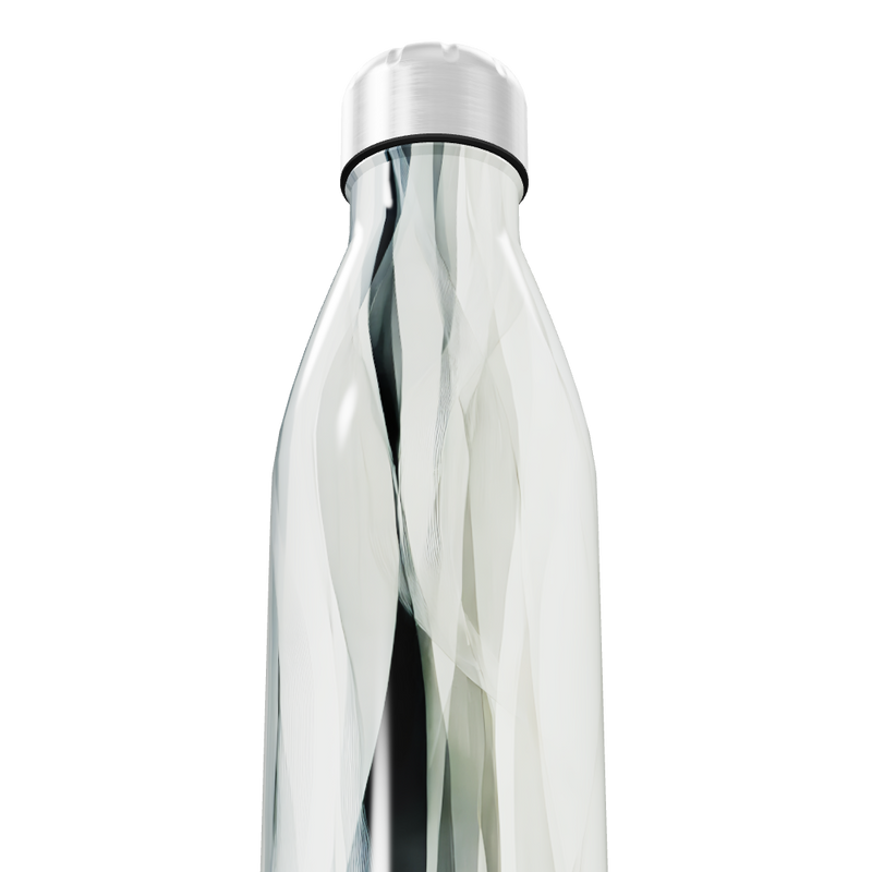Garrafa Inox - Prata com Estampa Abstrata