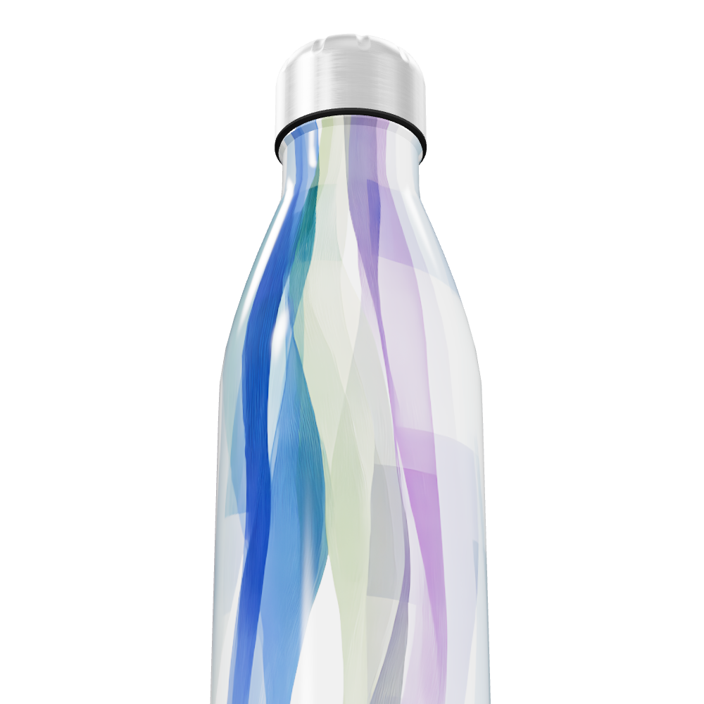 Garrafa Inox Colorida - Estampa Ondas