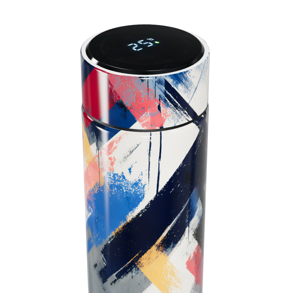 Garrafa Térmica Touch - Estampa Abstrata Colorida
