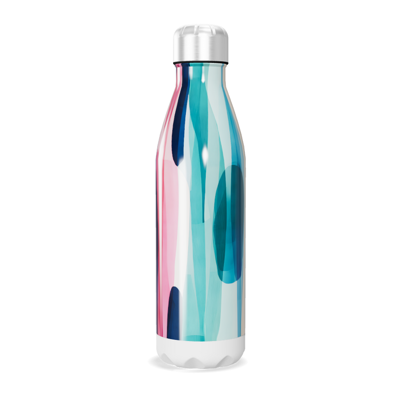 Garrafa Inox - Estampa Colorida Azul Rosa