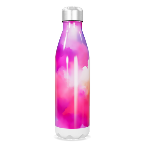 Garrafa Inox Estampa Rosa e Branca