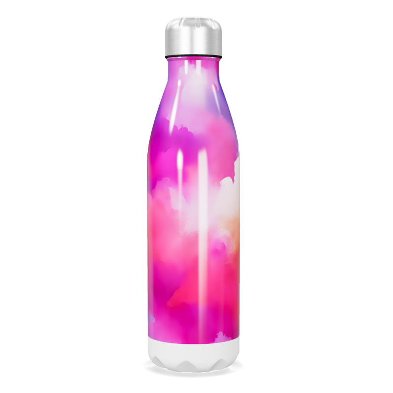 Garrafa Inox Estampa Rosa e Branca