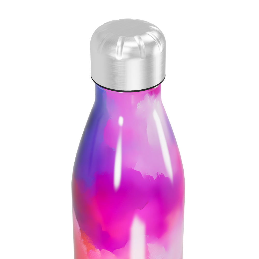 Garrafa Inox Estampa Rosa e Branca