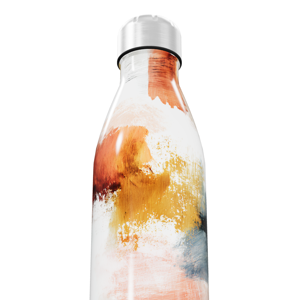 Garrafa Inox - Estampa Abstrata Colorida