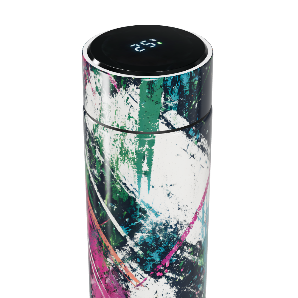 Garrafa Térmica Touch - Estampa Abstrata Colorida