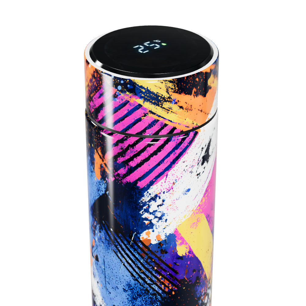 Garrafa Térmica Touch - Estampa Colorida Abstrata