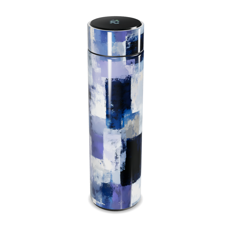 Garrafa Térmica Touch - Design Abstrato Azul
