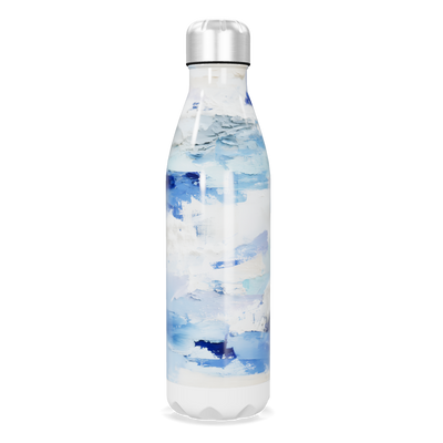 Garrafa Inox - Pintura Azul e Branca