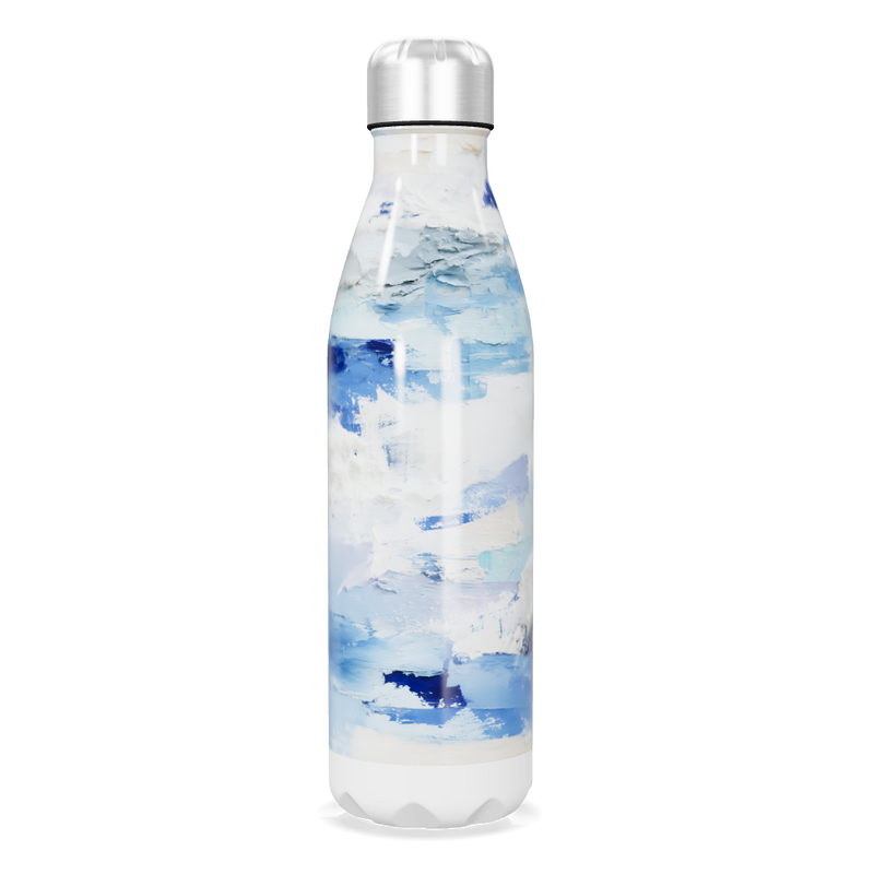 Garrafa Inox - Pintura Azul e Branca