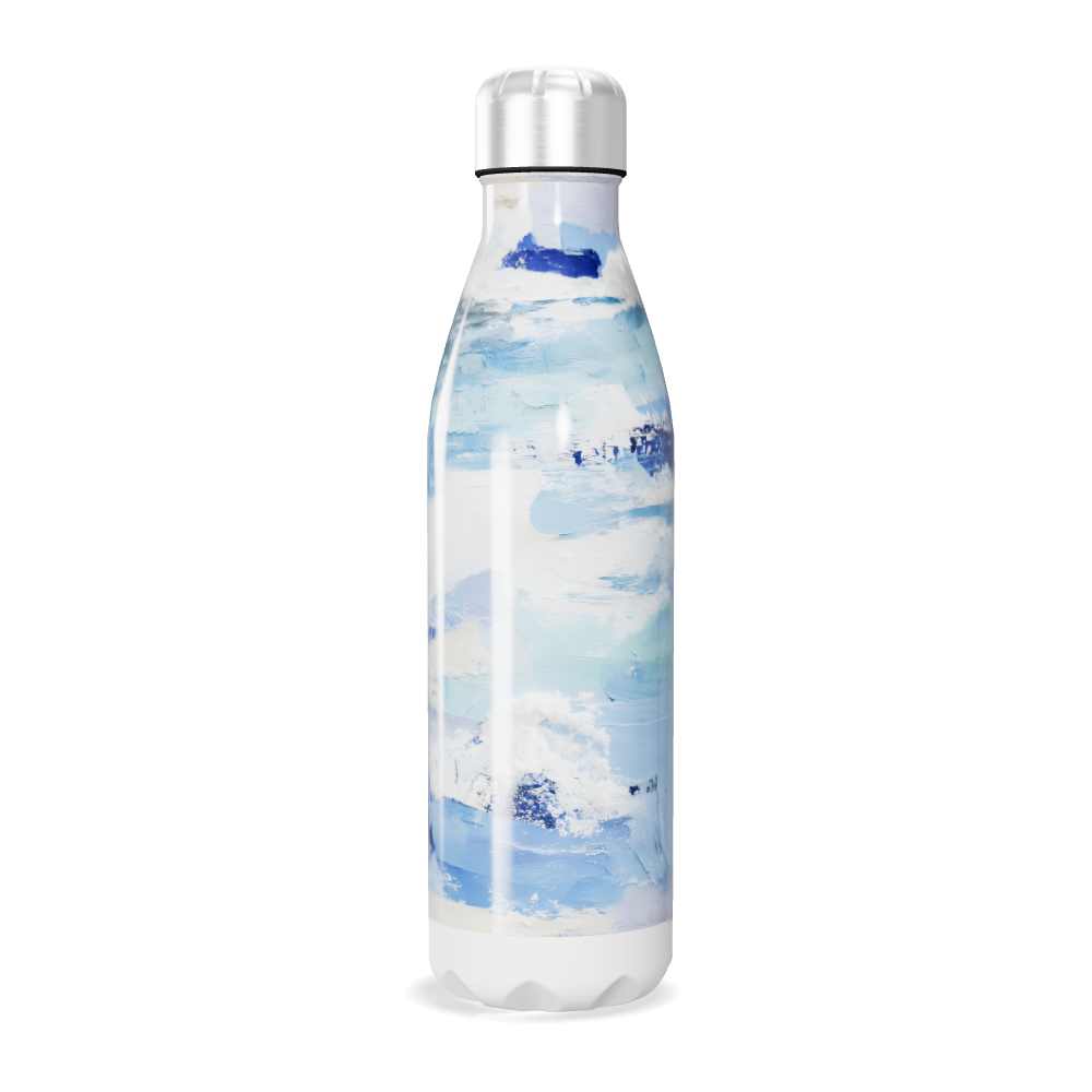 Garrafa Inox - Pintura Azul e Branca