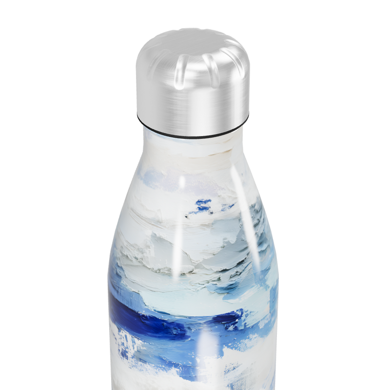 Garrafa Inox - Pintura Azul e Branca