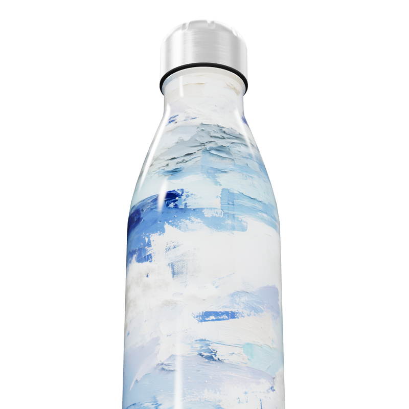 Garrafa Inox - Pintura Azul e Branca