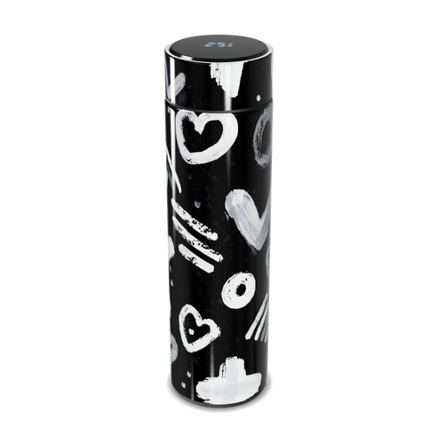 Garrafa Térmica Touch - Coração Preto e Branco