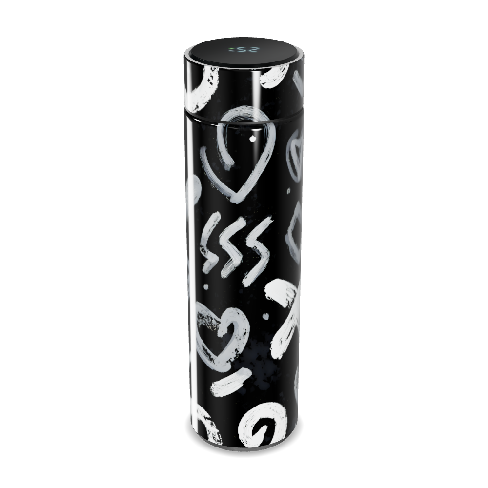 Garrafa Térmica Touch - Coração Preto e Branco