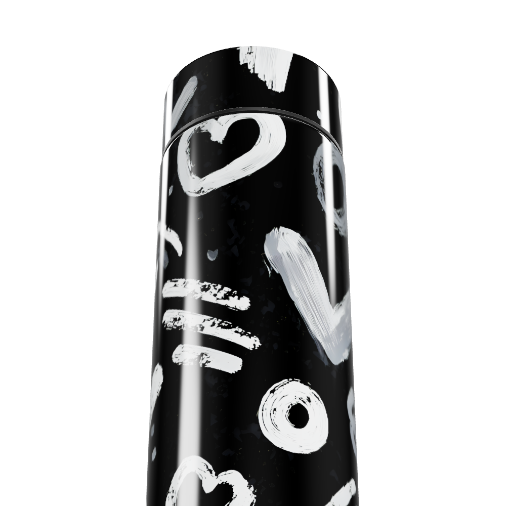 Garrafa Térmica Touch - Coração Preto e Branco