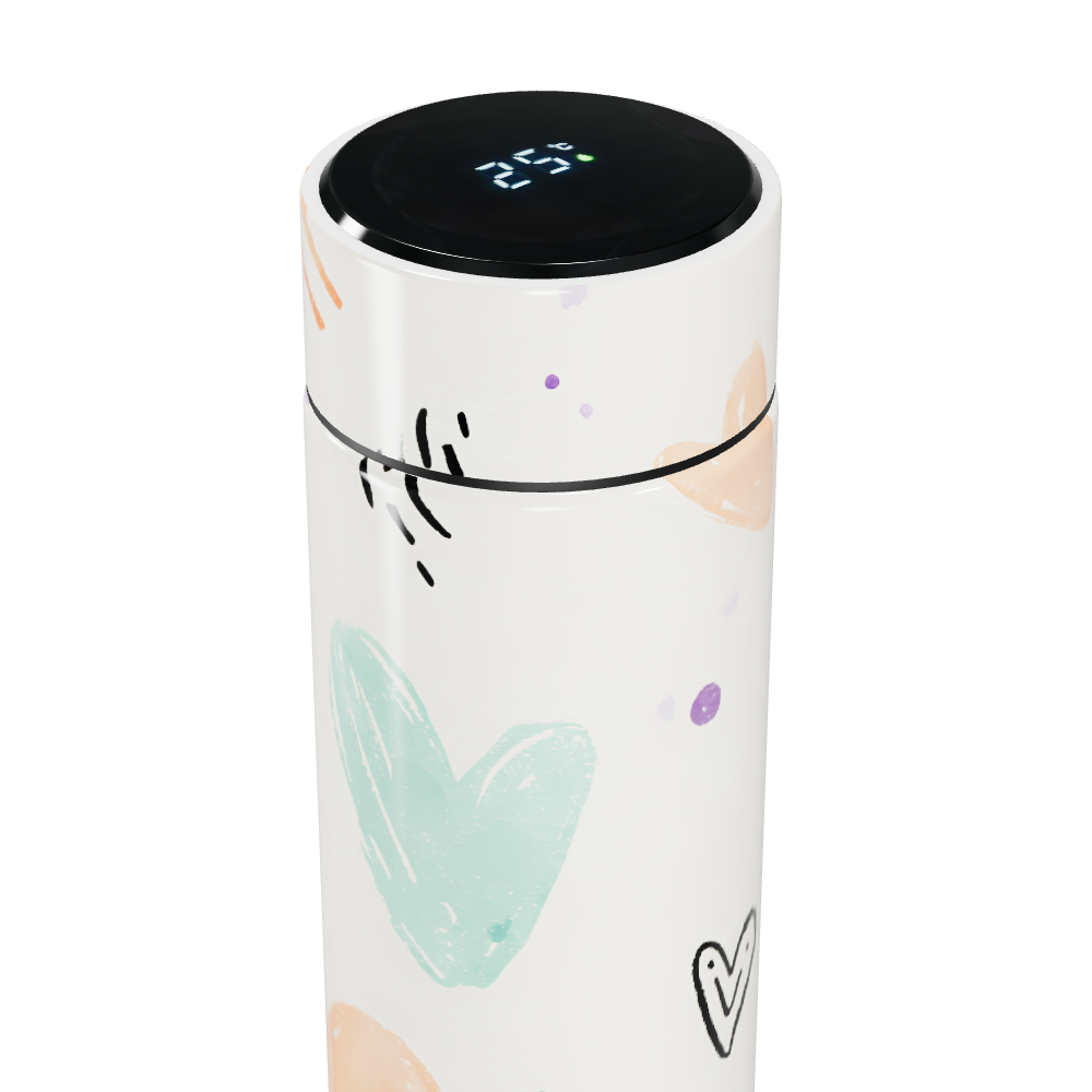 Garrafa Térmica Touch - Branca Desenhos Coloridos