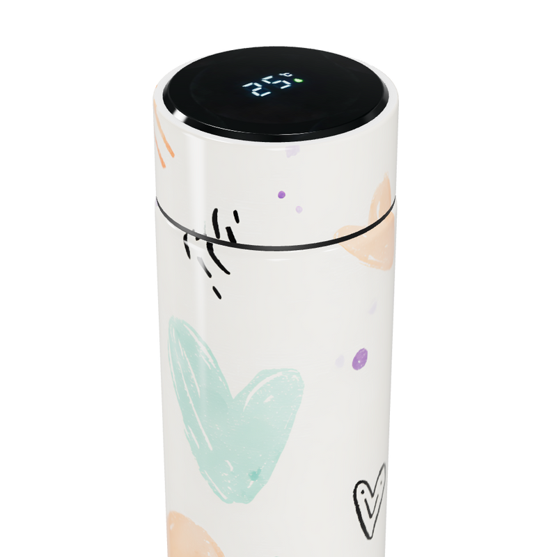 Garrafa Térmica Touch - Branca Desenhos Coloridos