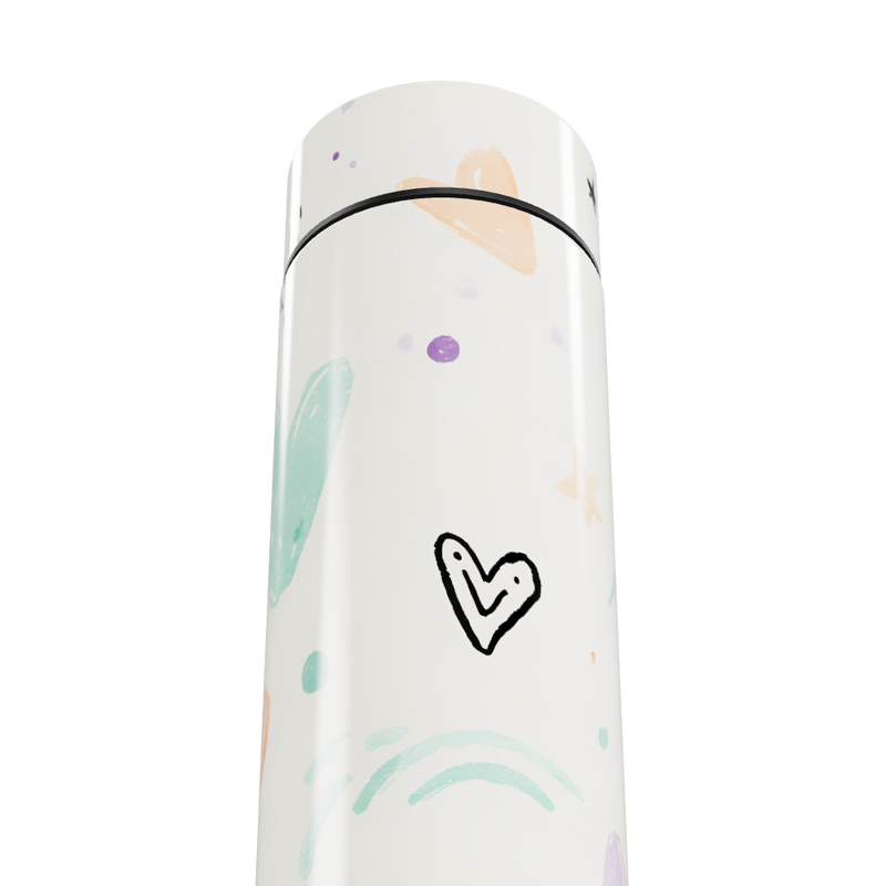 Garrafa Térmica Touch - Branca Desenhos Coloridos