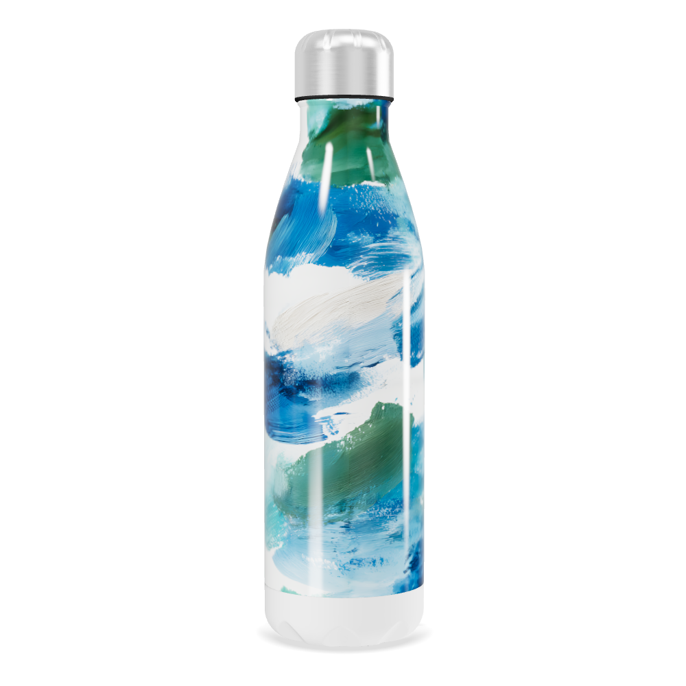 Garrafa Inox Pintura Azul Verde