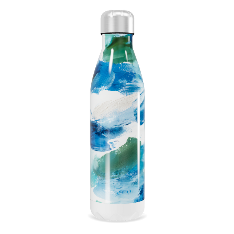 Garrafa Inox Pintura Azul Verde