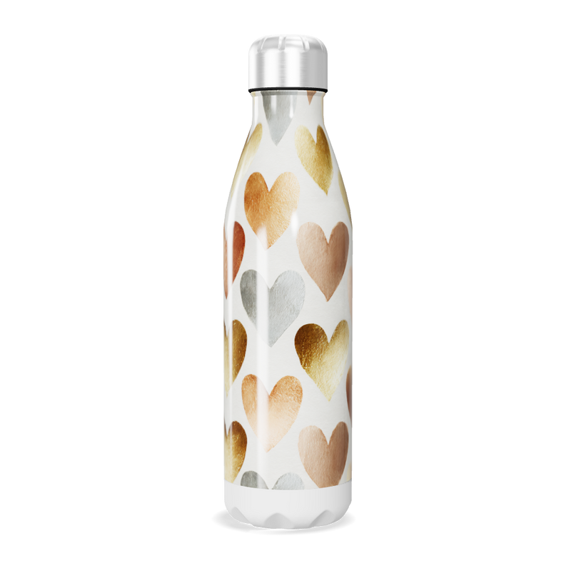 Garrafa Inox - Corações Coloridos
