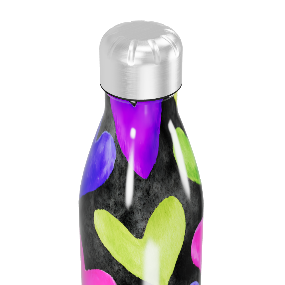 Garrafa Inox - Corações Coloridos