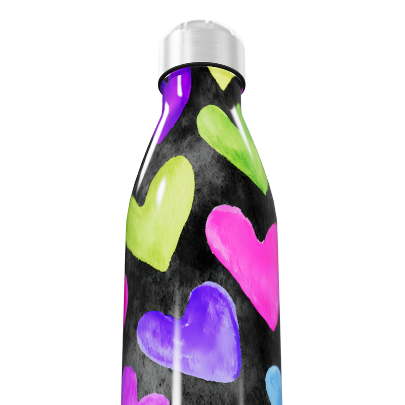 Garrafa Inox - Corações Coloridos