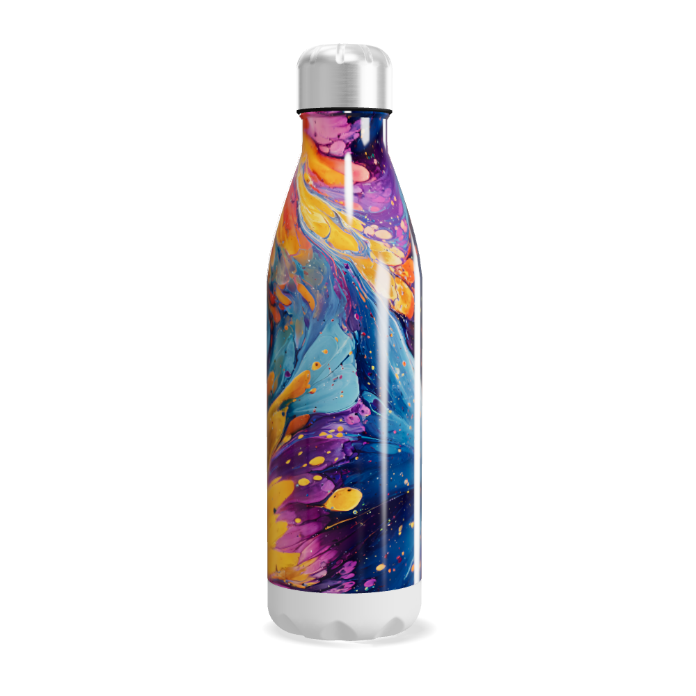 Garrafa Inox - Estampa Abstrata Colorida
