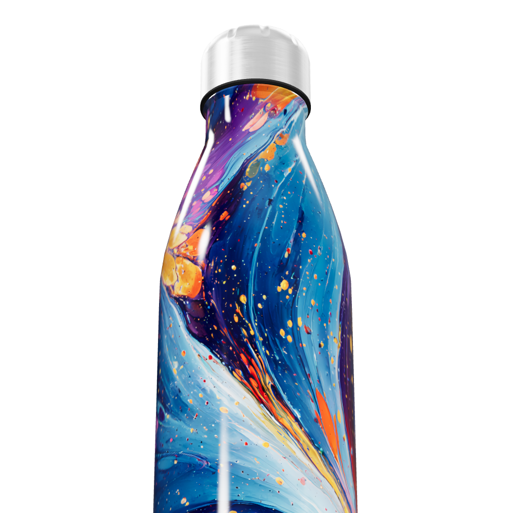 Garrafa Inox - Estampa Abstrata Colorida