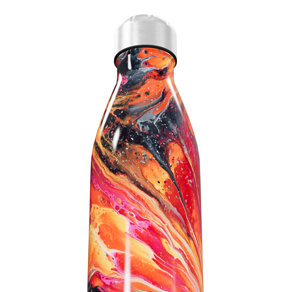 Garrafa Inox - Estampa Abstrata Colorida