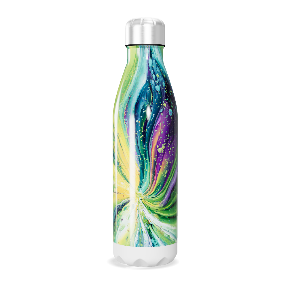 Garrafa Inox - Estampa Abstrata Verde