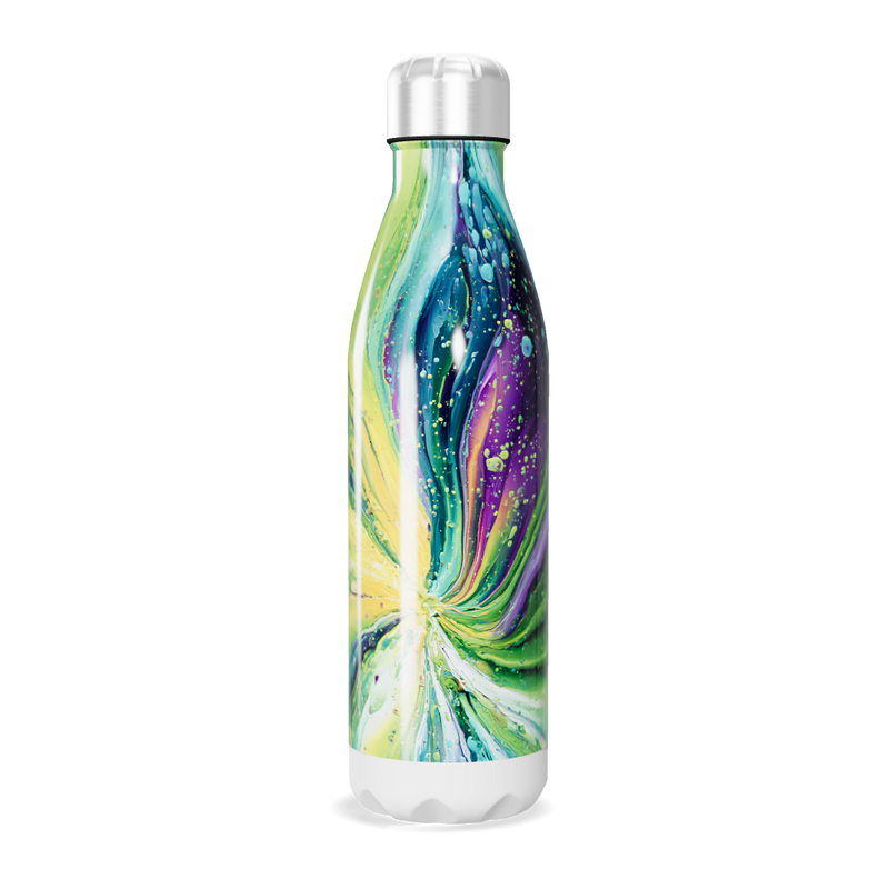 Garrafa Inox - Estampa Abstrata Verde