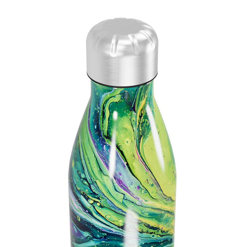 Garrafa Inox - Estampa Abstrata Verde