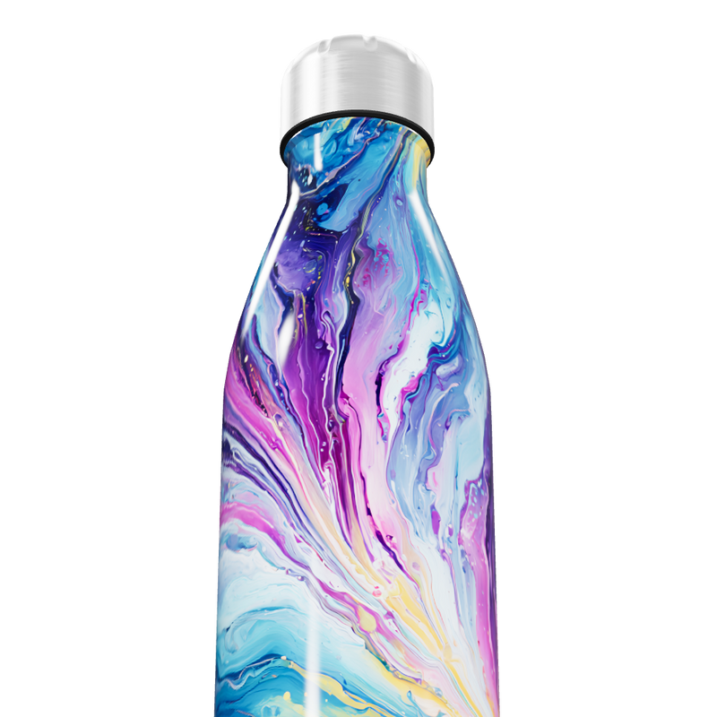 Garrafa Inox - Estampa Marmorizada Colorida