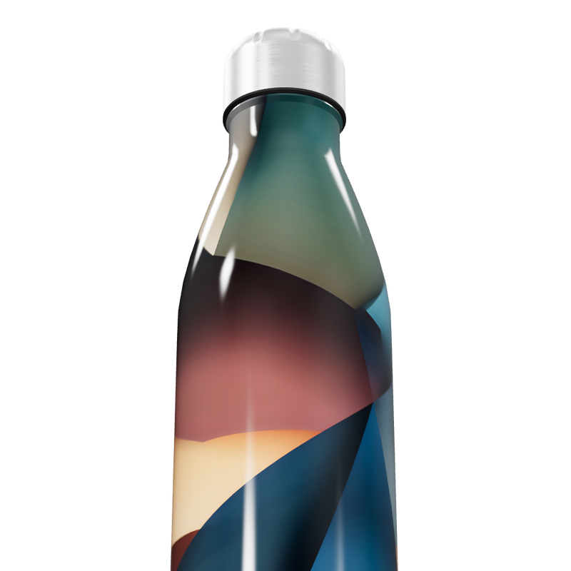 Garrafa Inox - Estampa Abstrata Multicolorida
