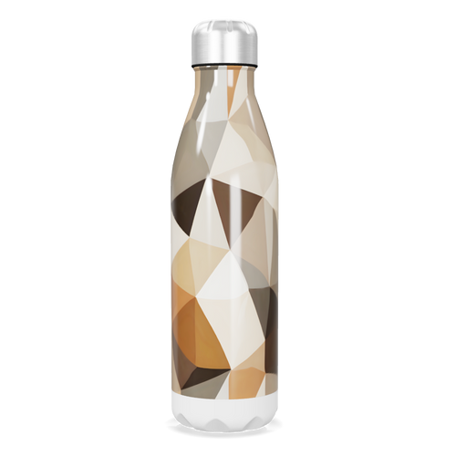 Garrafa Inox - Geométrica Bege e Marrom