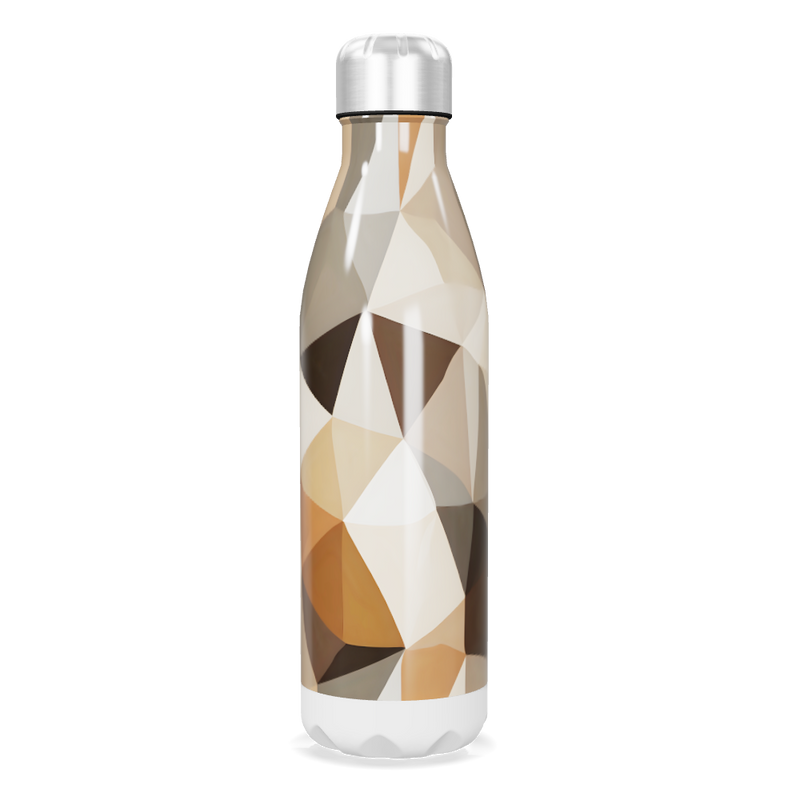 Garrafa Inox - Geométrica Bege e Marrom