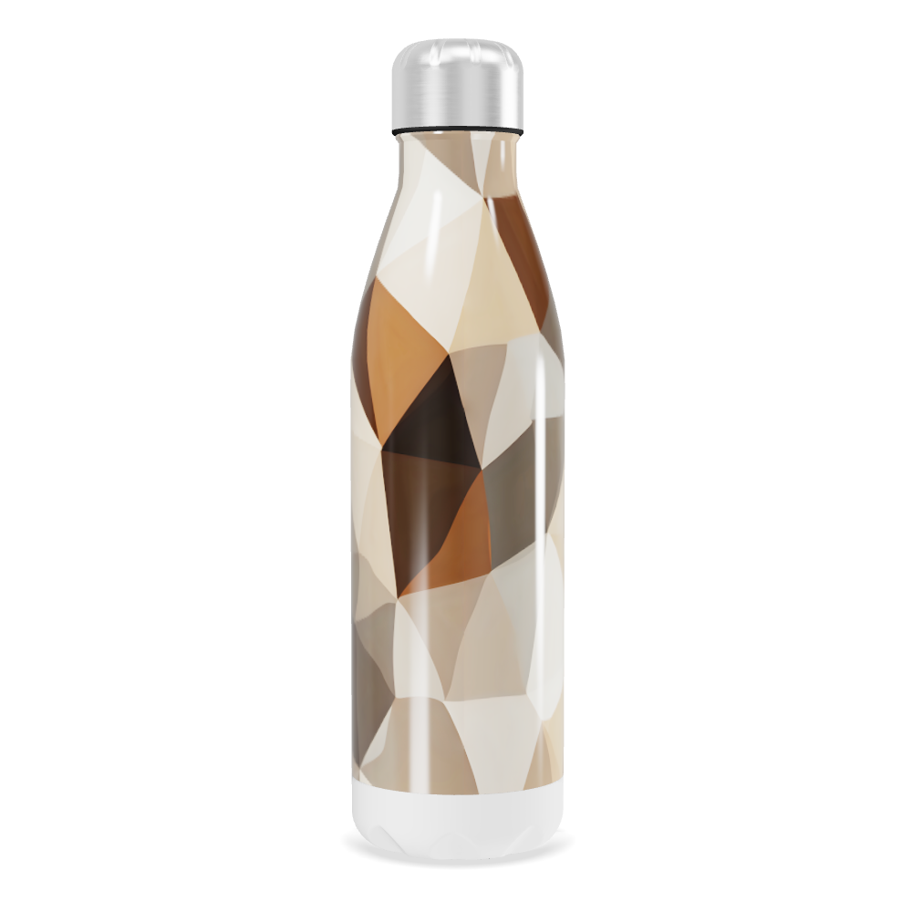 Garrafa Inox - Geométrica Bege e Marrom