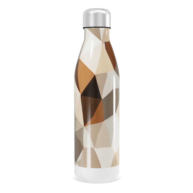 Garrafa Inox - Geométrica Bege e Marrom