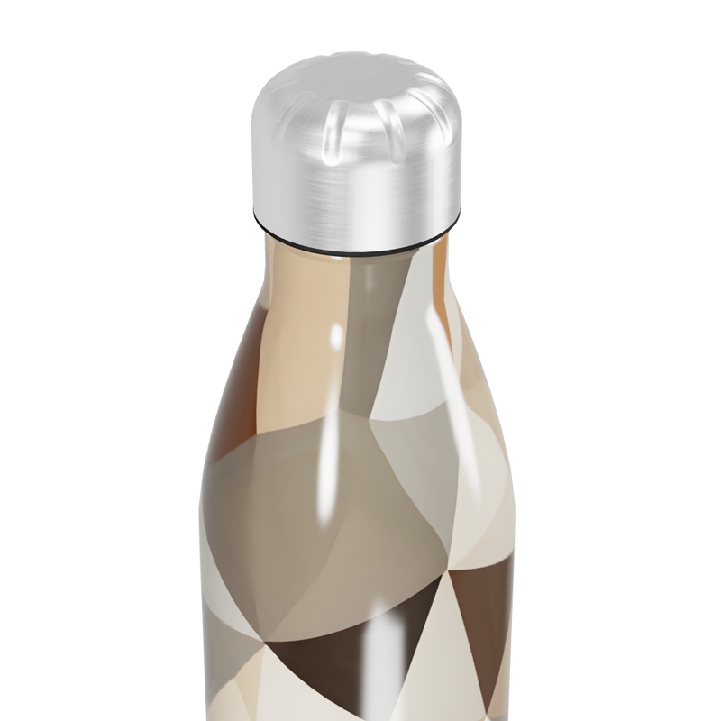Garrafa Inox - Geométrica Bege e Marrom