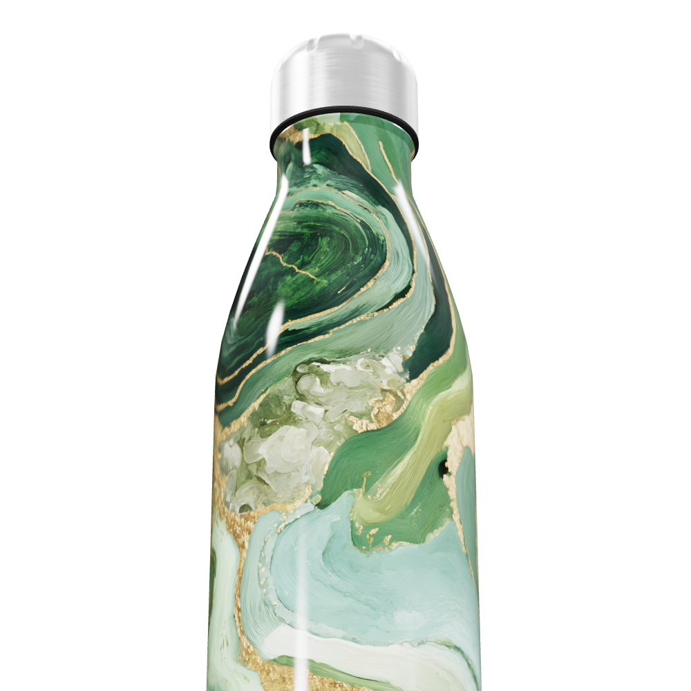 Garrafa Inox - Verde Marmorizada