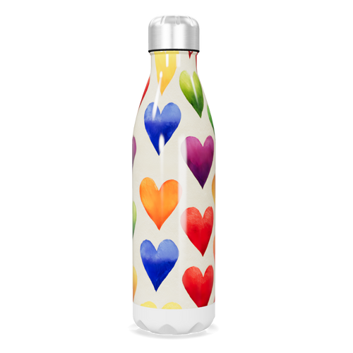 Garrafa Inox - Corações Coloridos